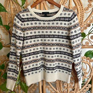 J. Crew Fair Isle Crewneck Wool Sweater XSmall